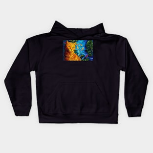 Cat near lake Kids Hoodie